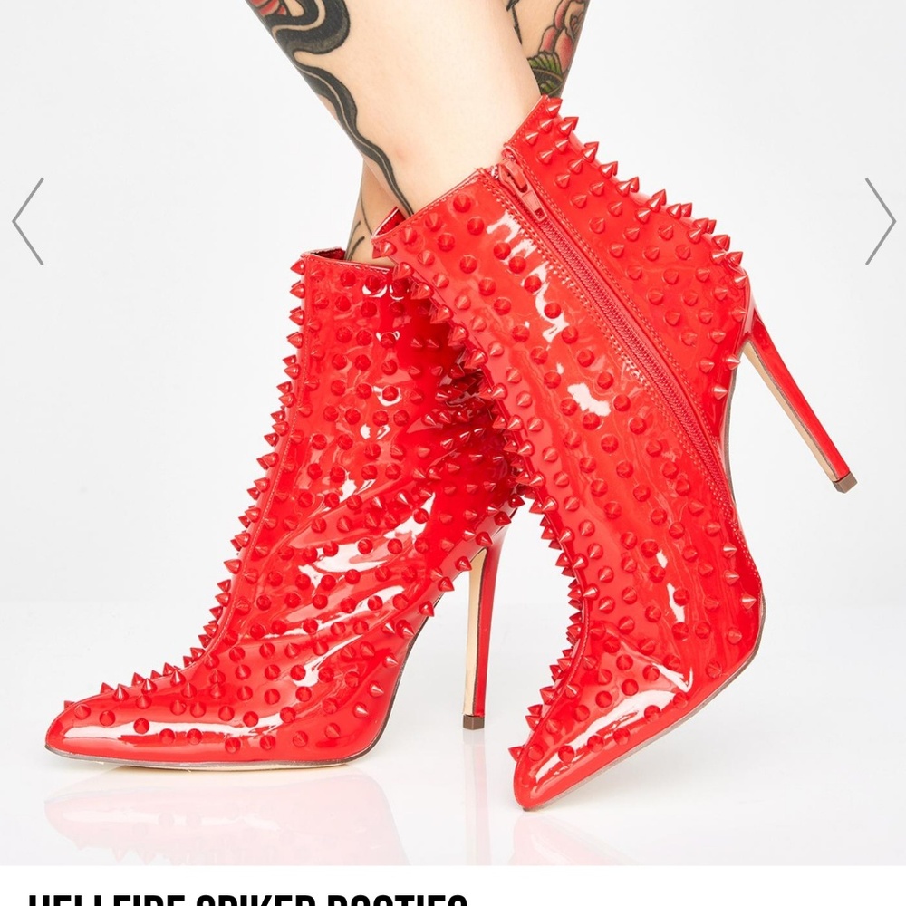 Dolls Kill Hellfire Spiked Booties - image 3